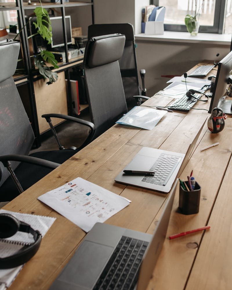 Office collection — solid-wood desks and storage