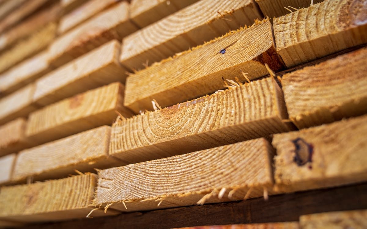 Stacked kiln-dried timber ready for export